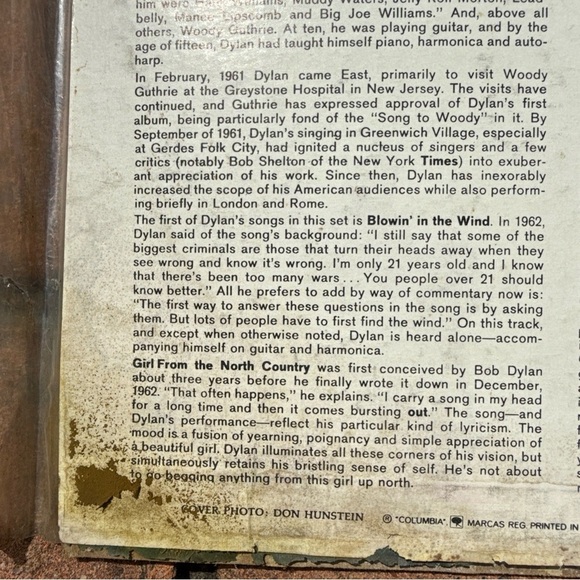 The Freewheelin' Bob Dylan Mono LP, 2 Eye Label, Columbia Records CL 1986 - Picture 4 of 5